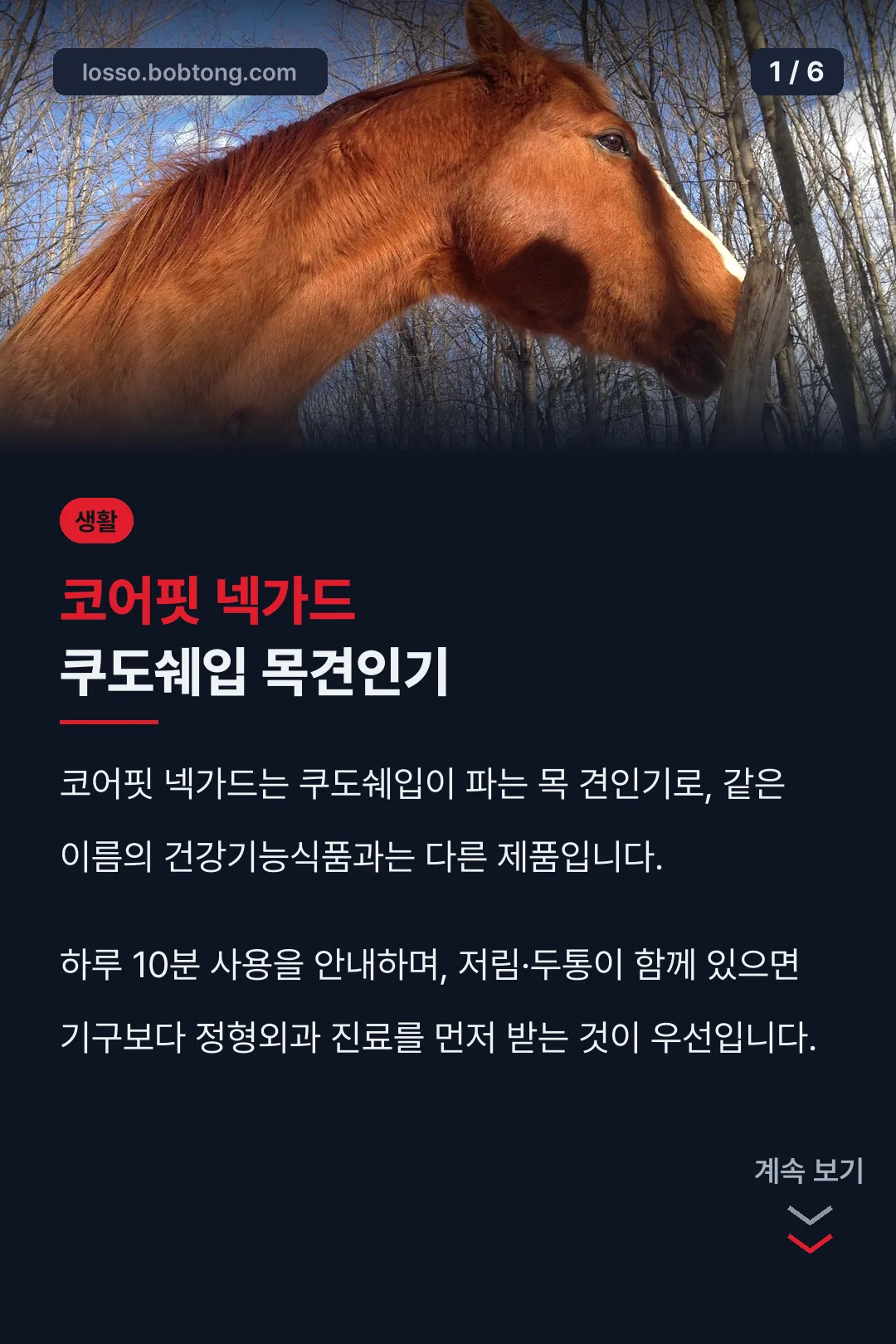 코어핏 넥가드 쿠도쉐입 목견인기